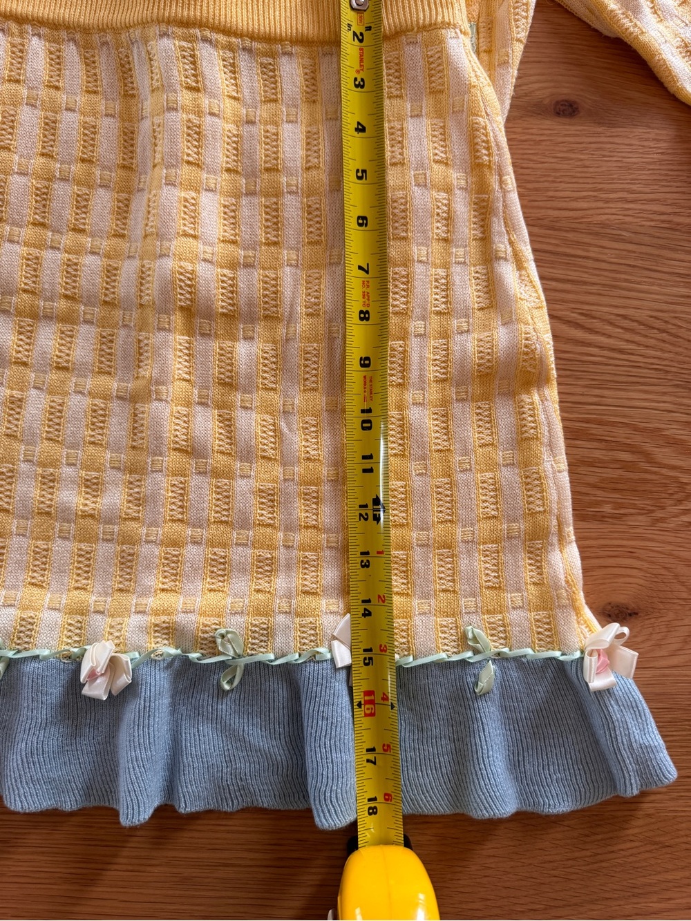 Lacemade Yellow flowered Knit Skirt with Blue Ruffle Hem & Matching Sweater Set - Picture 10 of 10